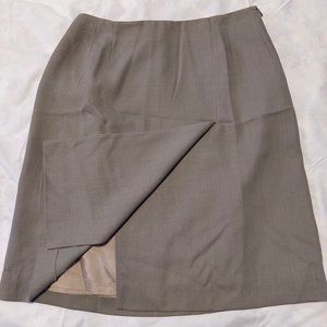 Alfred Sung 100% Wool Beige With Side Slit Skirt, Size 10